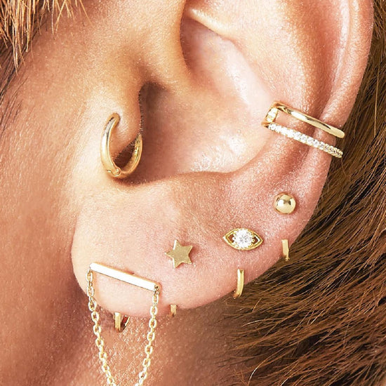 stainless steel earcuff goud