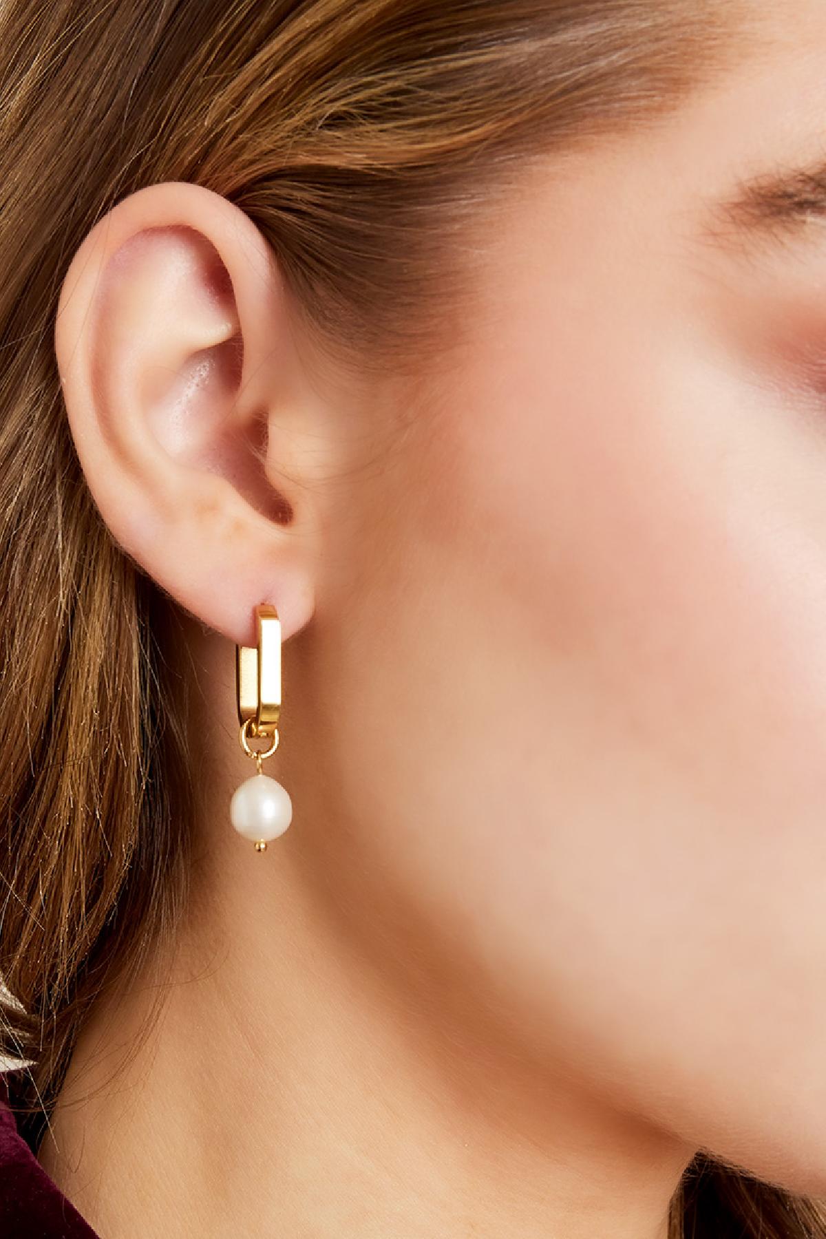 "Modern" Pearl Earrings