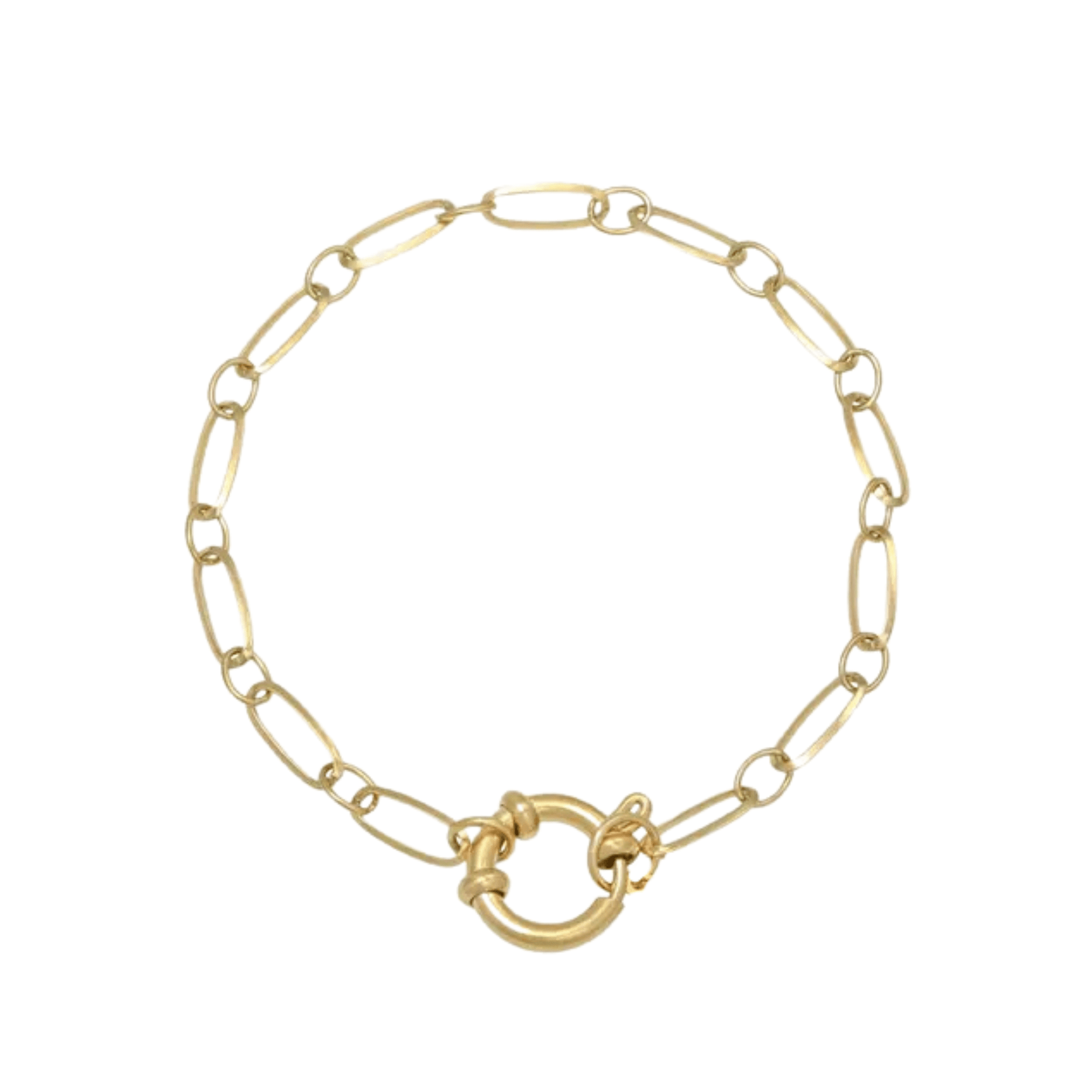 Chained bracelet with round clasp stainless steel gold | Design your own