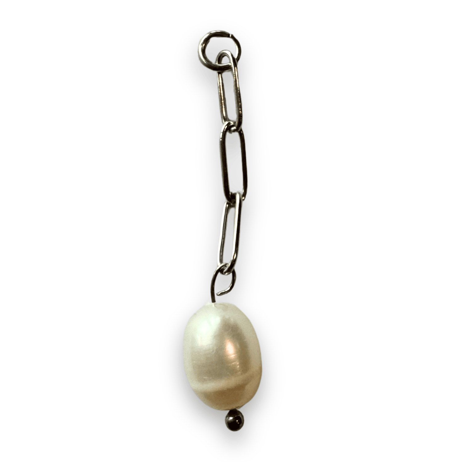 Single pearl with chain silver M