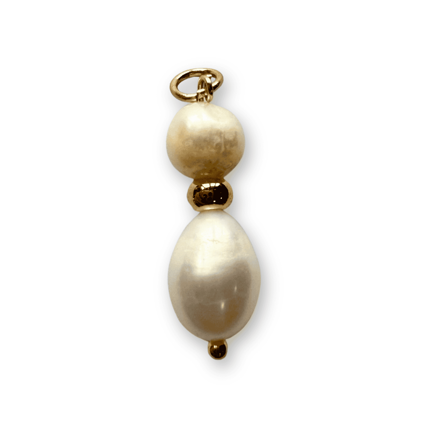 Duo pearls with golden bead