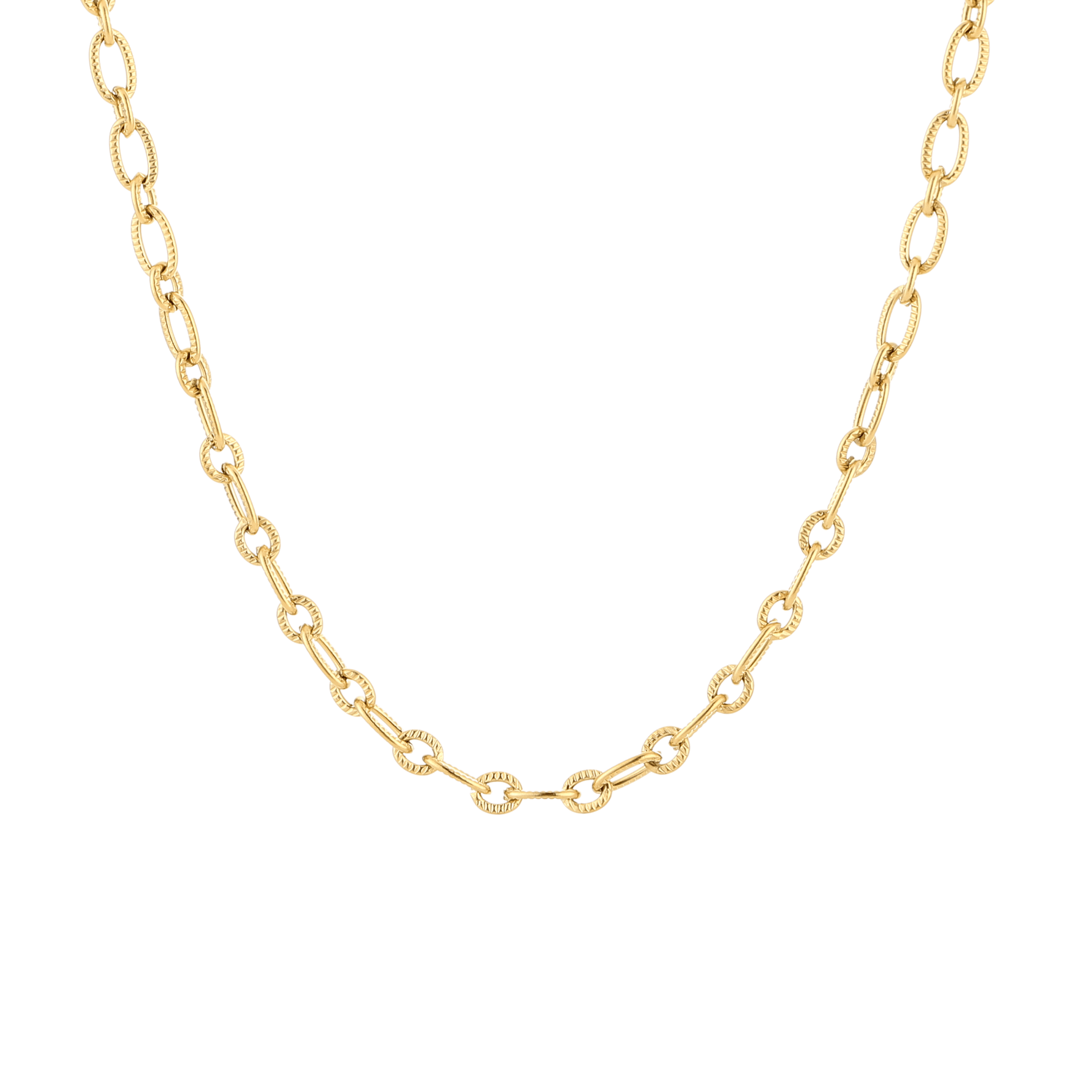 Round chained necklace stainless steel gold | Design your own