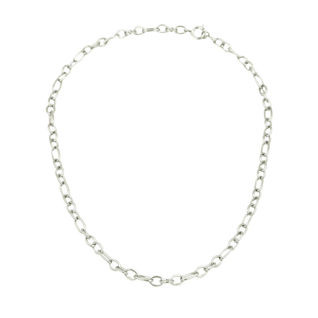 Round chained necklace stainless steel silver | Design your own