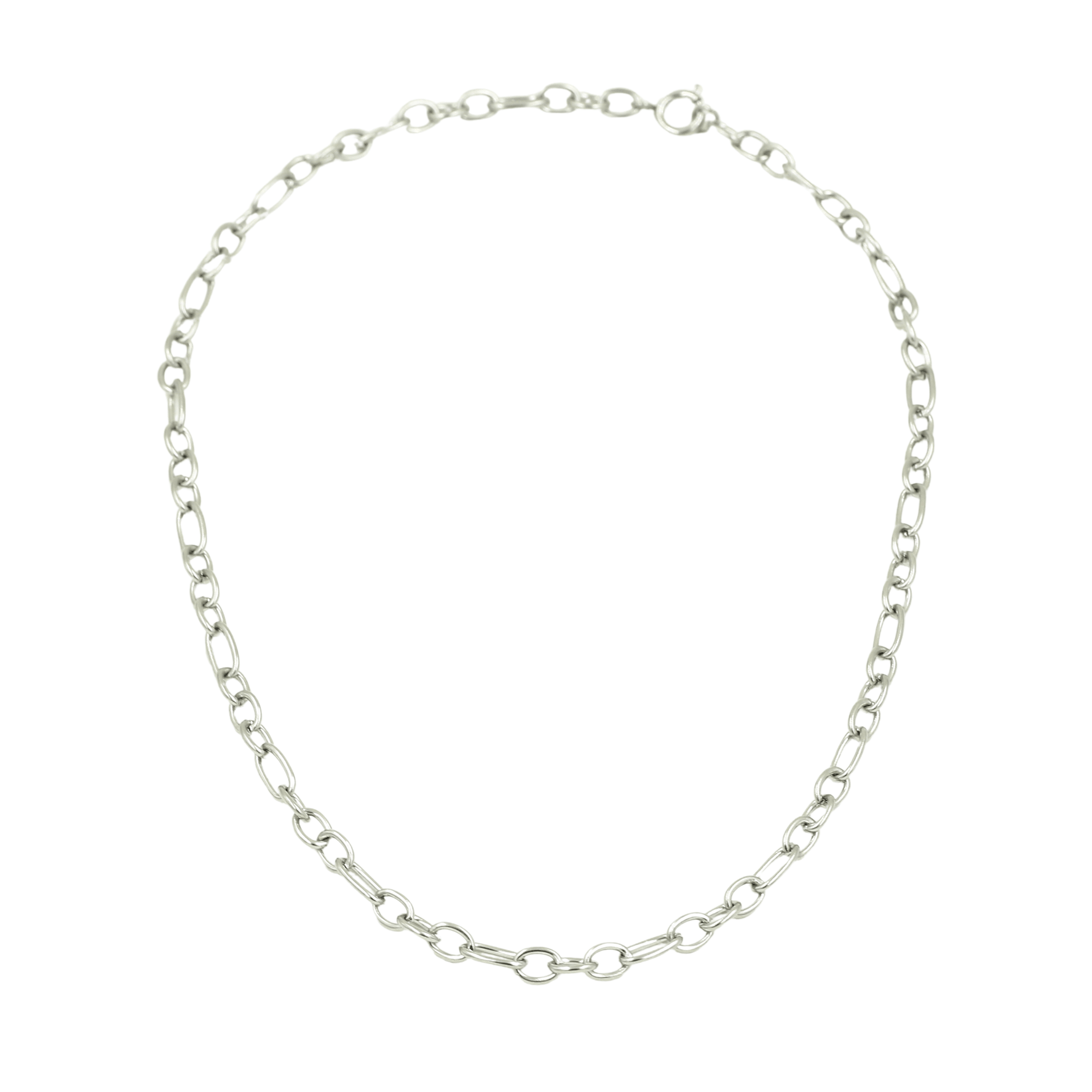 Round chained necklace stainless steel silver | Design your own