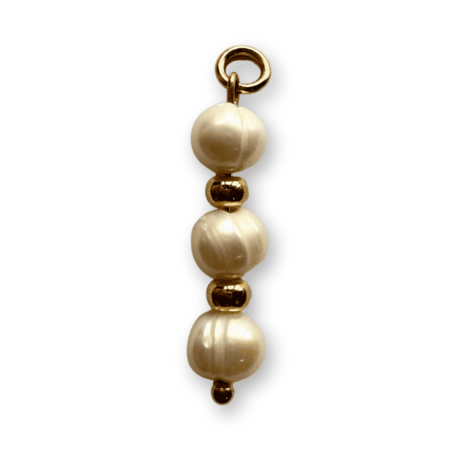 Trio pearls with golden beads